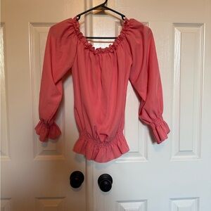 Elegant Pink Ruffle Women's Top